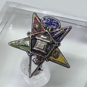 * vintage sterling silver 925 tiny OES Order of the Eastern Star mason pin
